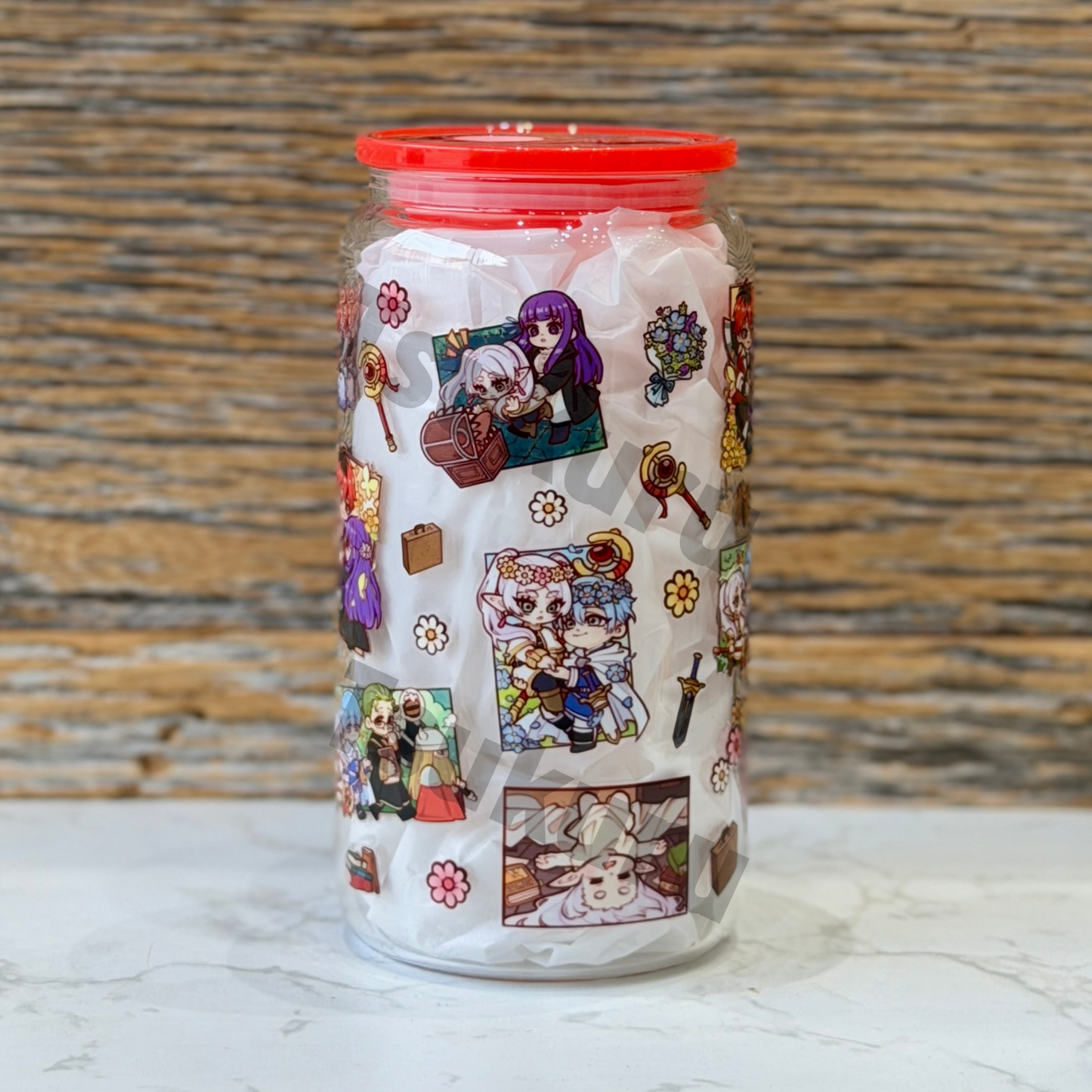 16oz Clear Glass Tumbler - FR (Double Sided)