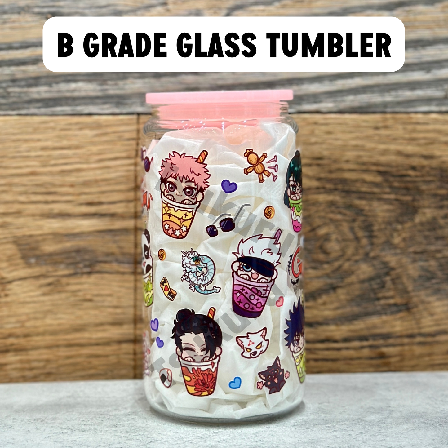 16oz Clear Glass Tumbler - Sorcerers (Single Sided, B GRADE)