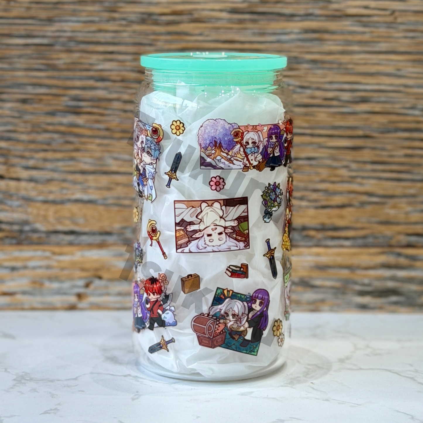 16oz Clear Glass Tumbler - FR (Double Sided)