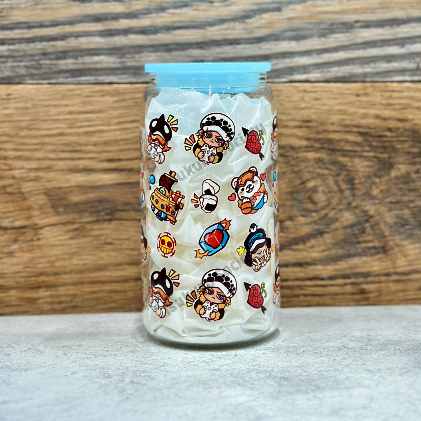16oz Clear Glass Tumbler - Heart Pirates (Double Sided)