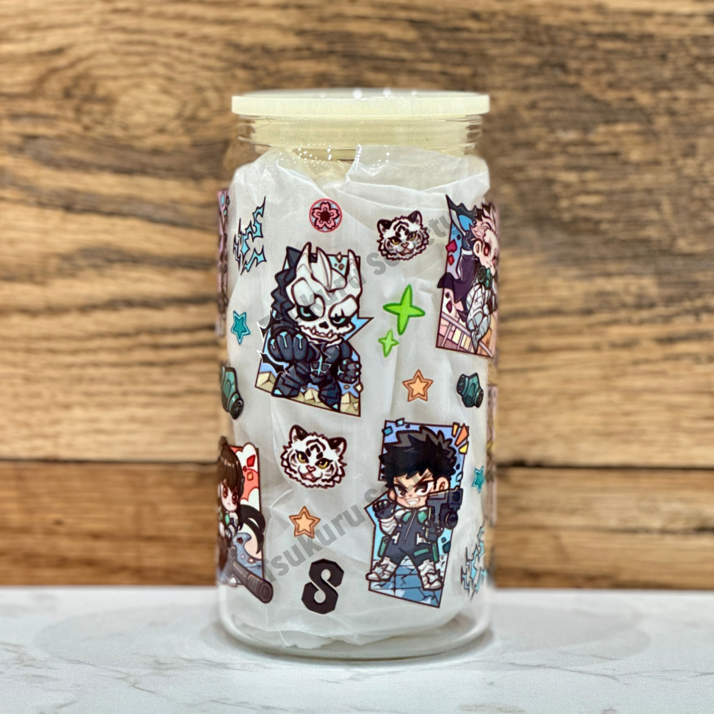16oz Clear Glass Tumbler - K8 (Double Sided)