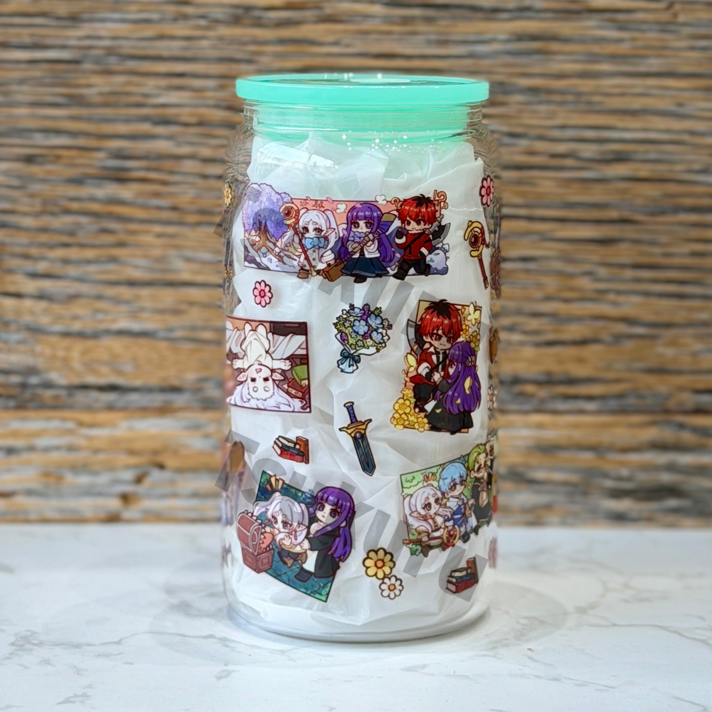 16oz Clear Glass Tumbler - FR (Double Sided)