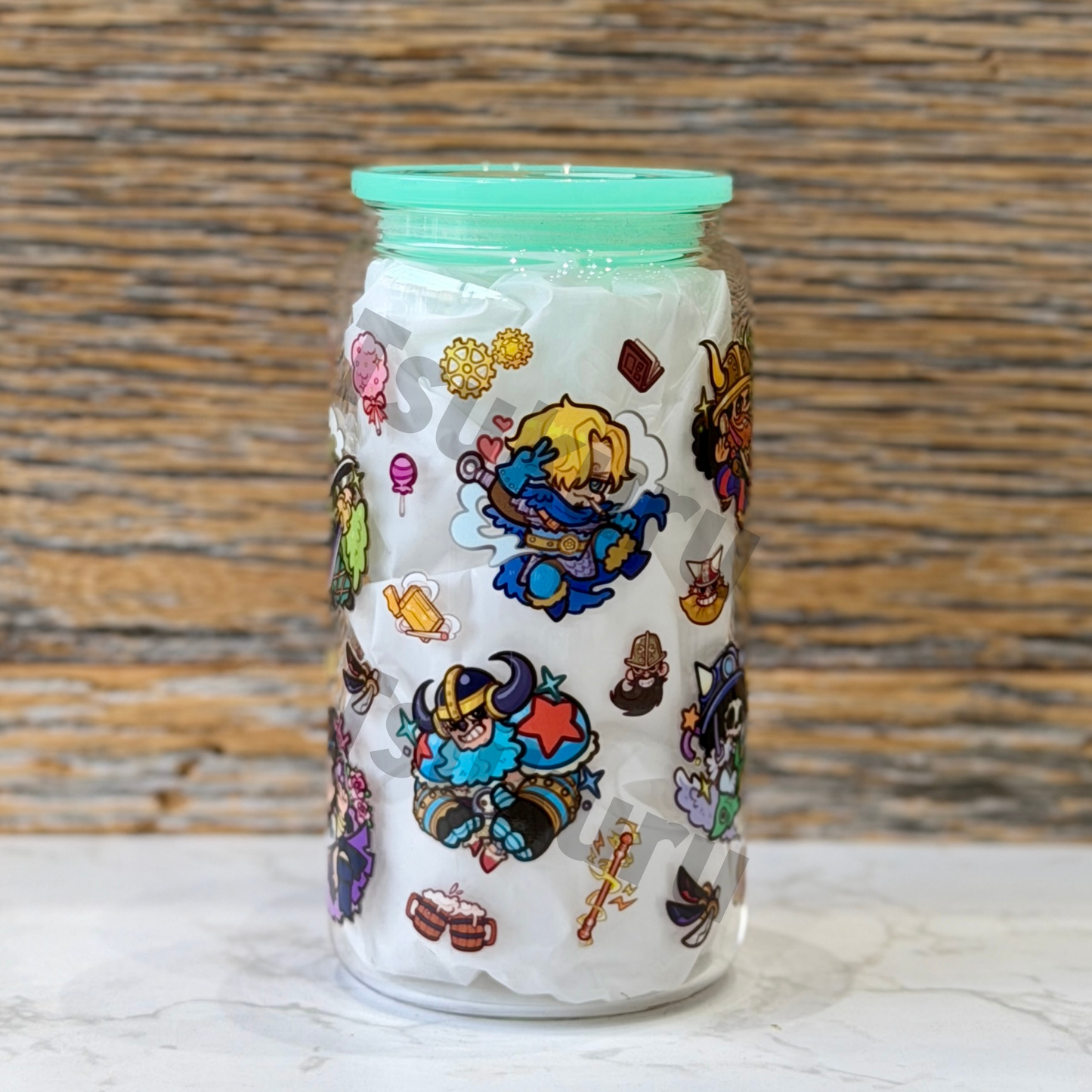 16oz Clear Glass Tumbler - EB (Double Sided)