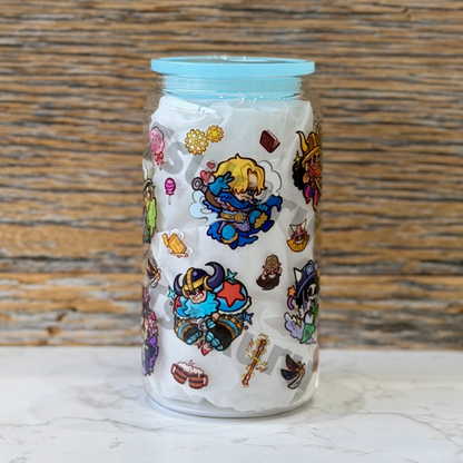 16oz Clear Glass Tumbler - EB (Double Sided)