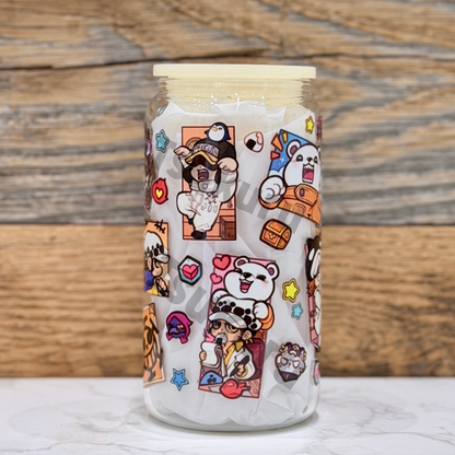 16oz Clear Glass Tumbler - Pirates Panel (Double Sided)