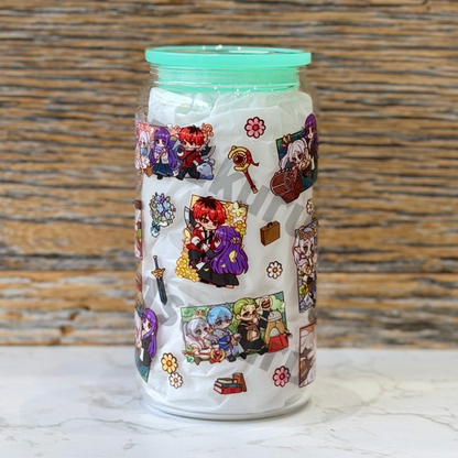 16oz Clear Glass Tumbler - FR (Double Sided)