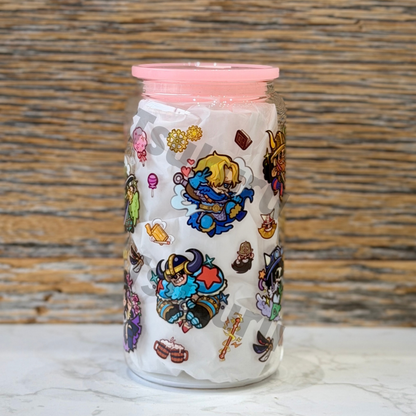 16oz Clear Glass Tumbler - EB (Double Sided)