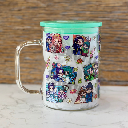 17oz Glass Mug - AD Panels V2 (Double Sided)