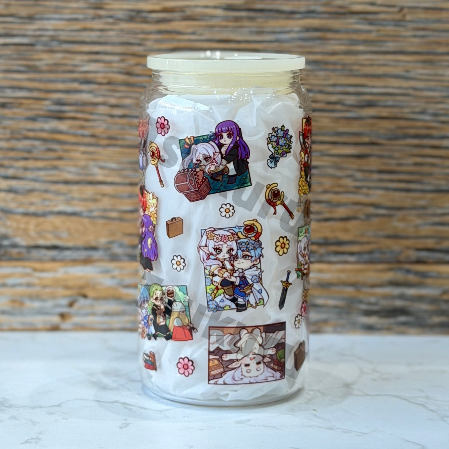 16oz Clear Glass Tumbler - FR (Double Sided)