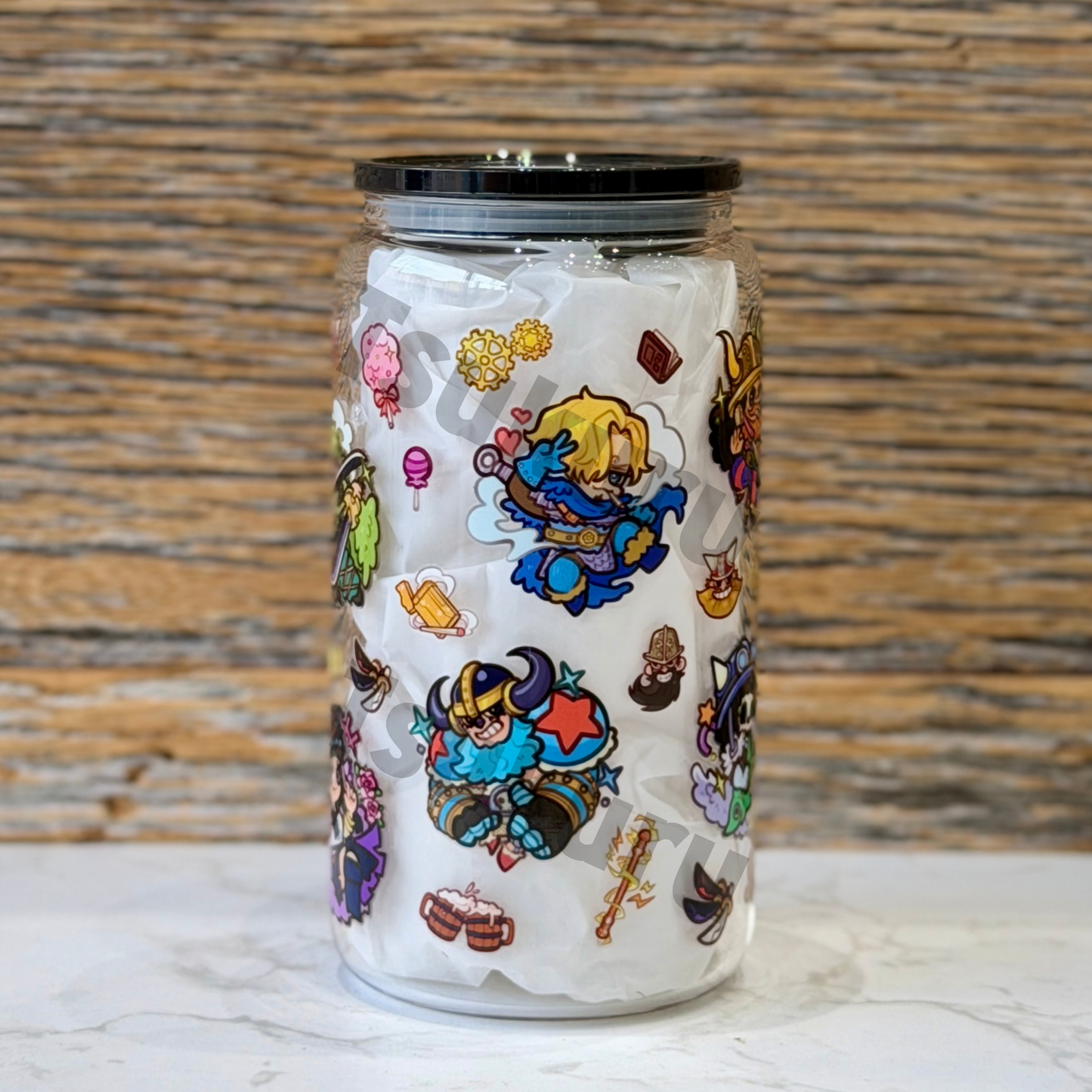 16oz Clear Glass Tumbler - EB (Double Sided)