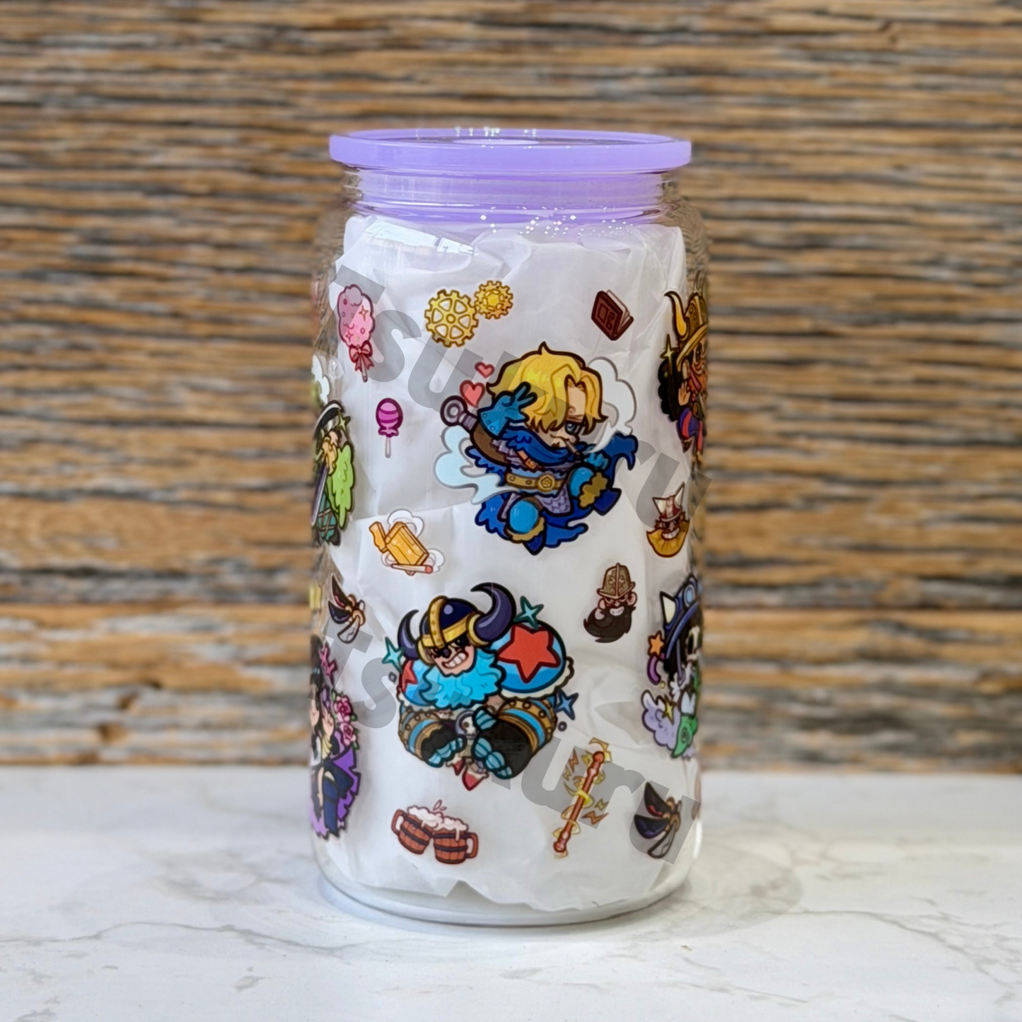 16oz Clear Glass Tumbler - EB (Double Sided)