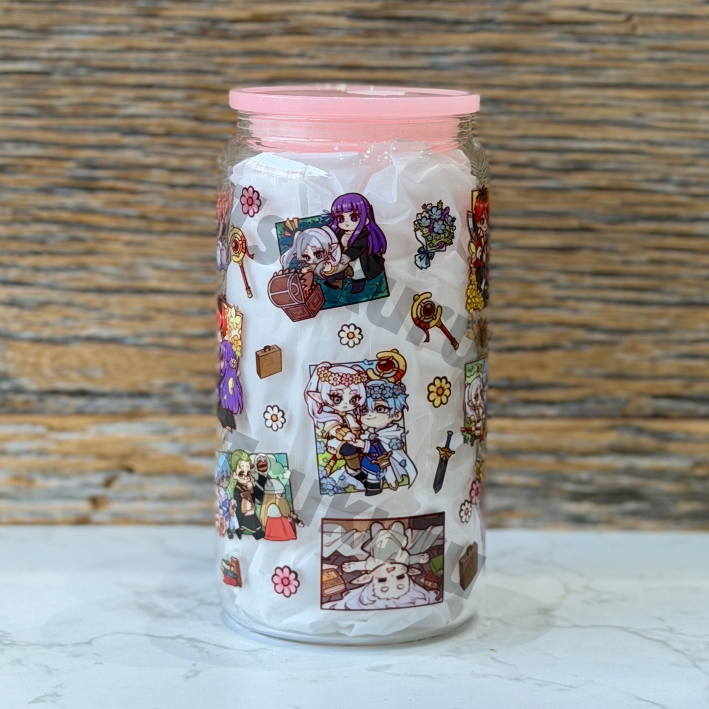 16oz Clear Glass Tumbler - FR (Double Sided)