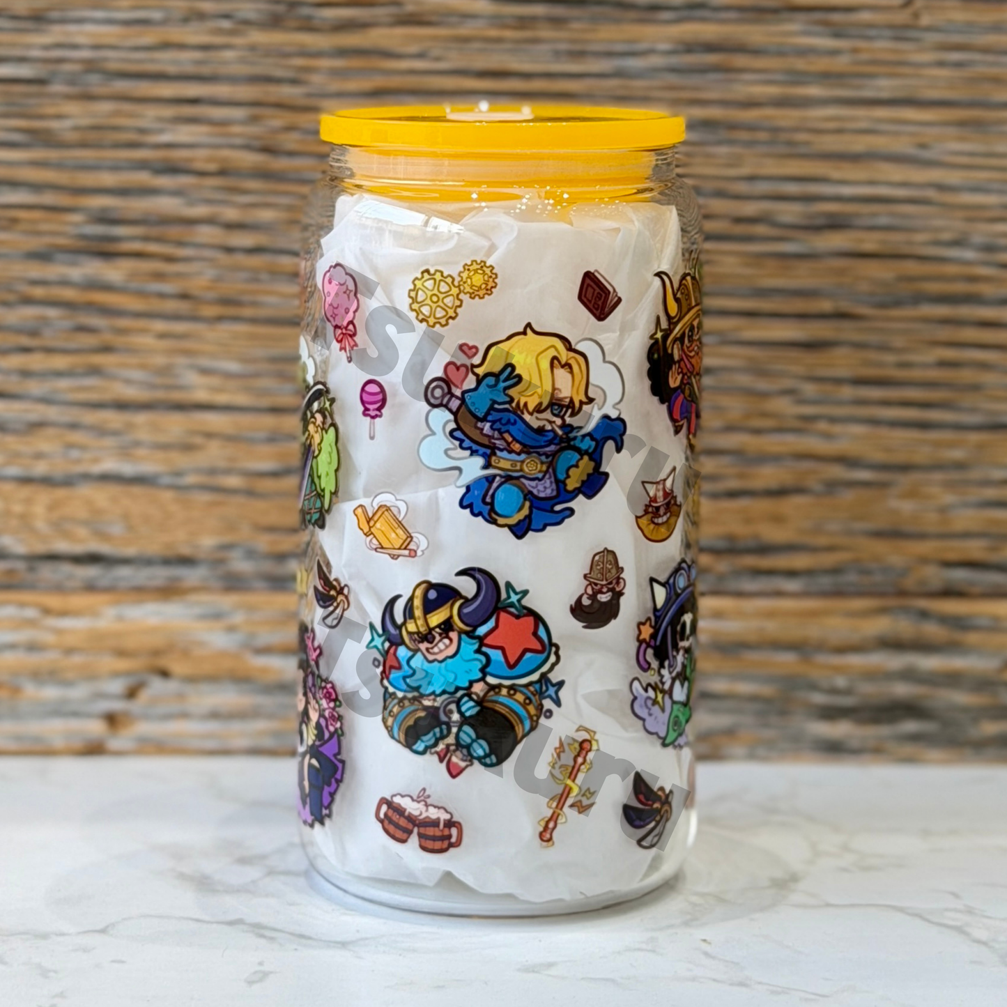 16oz Clear Glass Tumbler - EB (Double Sided)