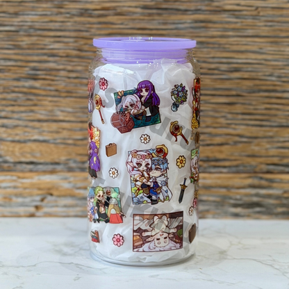 16oz Clear Glass Tumbler - FR (Double Sided)