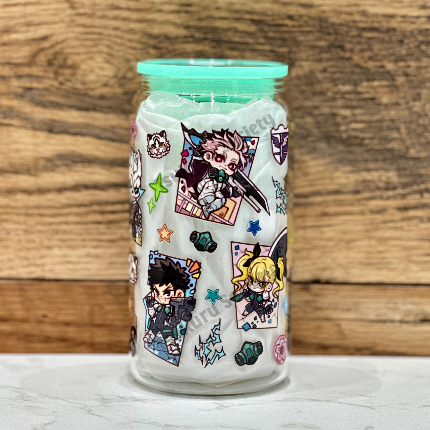 16oz Clear Glass Tumbler - K8 (Double Sided)
