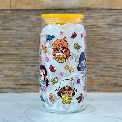 16oz Clear Glass Tumbler - Boba Pirates (Double Sided)