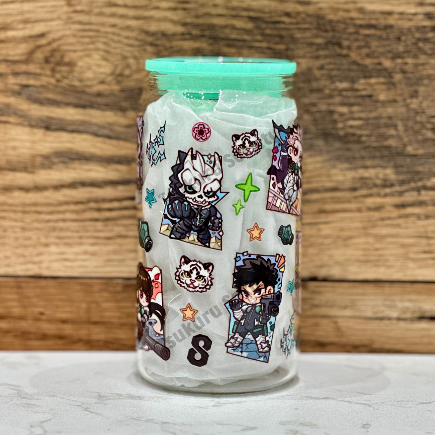 16oz Clear Glass Tumbler - K8 (Double Sided)