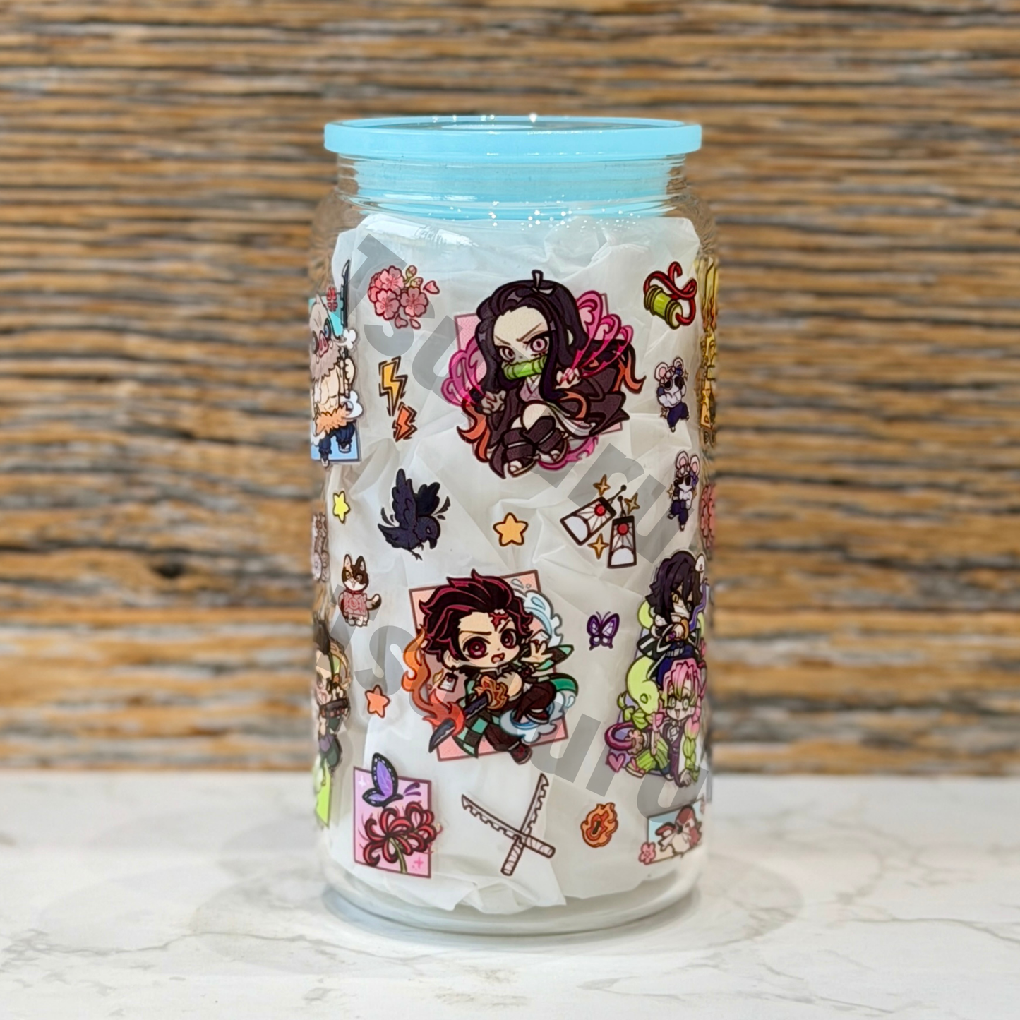 16oz Clear Glass Tumbler - Slayers (Double Sided)