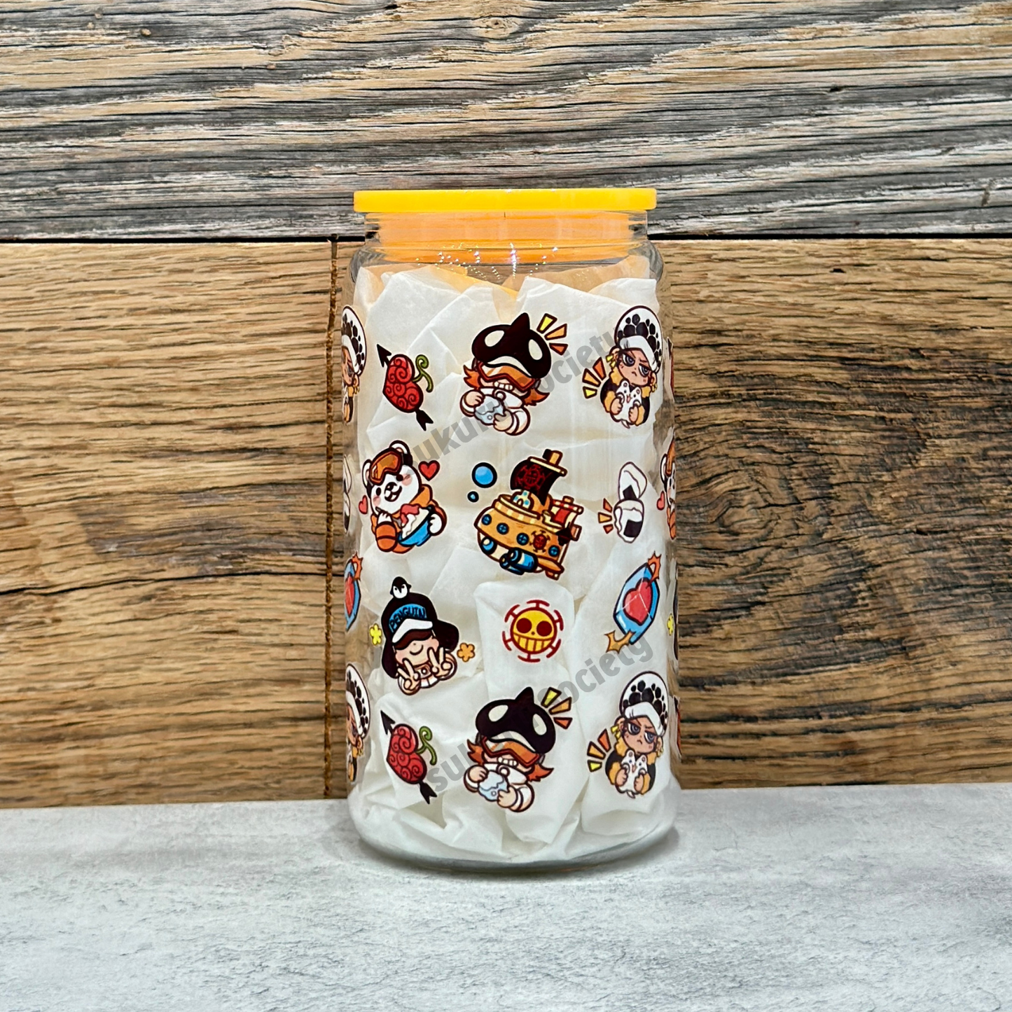 16oz Clear Glass Tumbler - Heart Pirates (Double Sided)