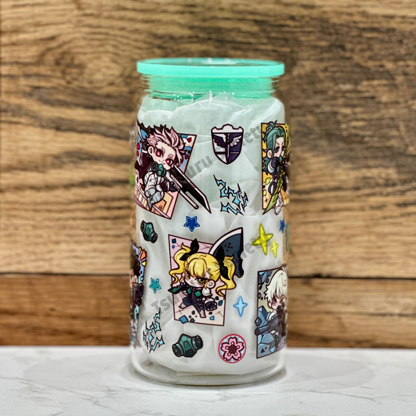 16oz Clear Glass Tumbler - K8 (Double Sided)
