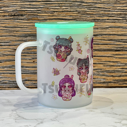 17oz Frosted Glass Mug - Boba AD