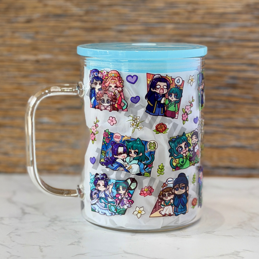 17oz Glass Mug - AD Panels V2 (Double Sided)