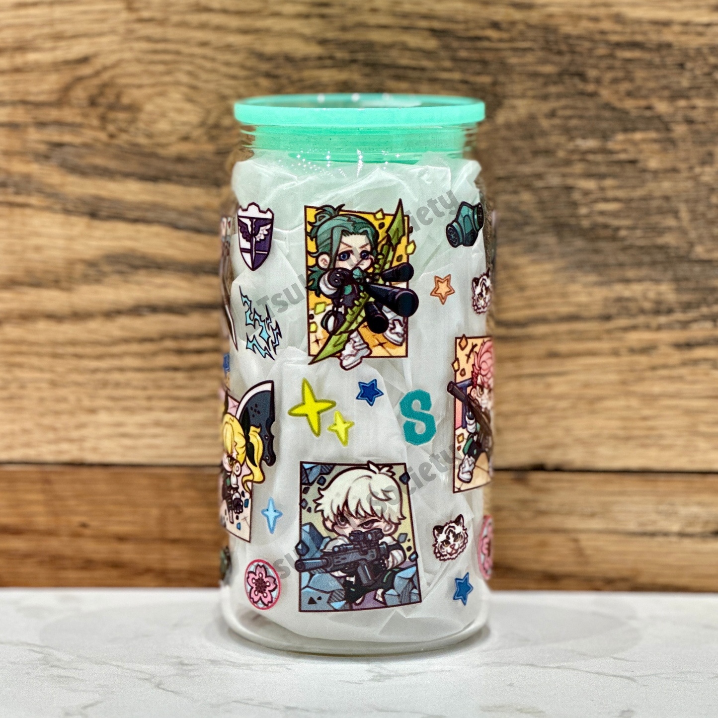 16oz Clear Glass Tumbler - K8 (Double Sided)