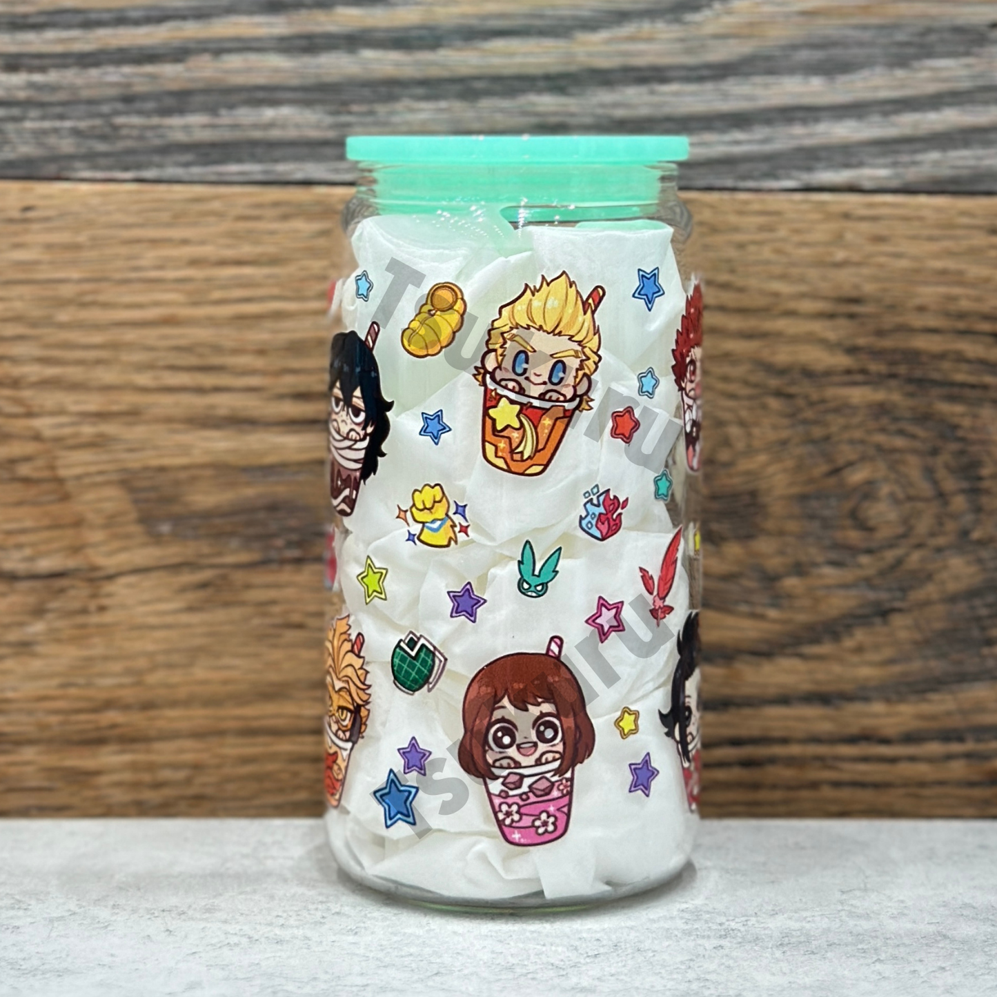 16oz Clear Glass Tumbler - Heroes (Double Sided)