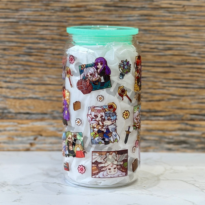 16oz Clear Glass Tumbler - FR (Double Sided)