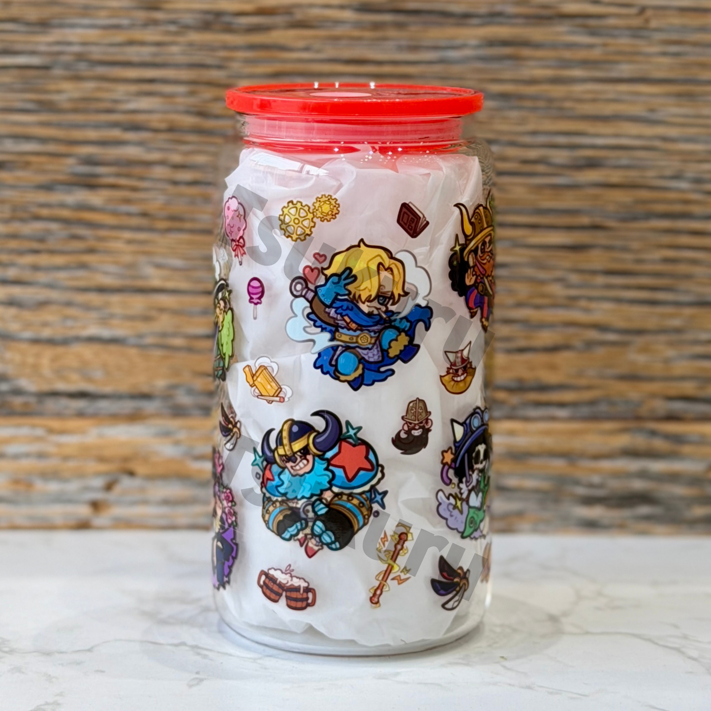 16oz Clear Glass Tumbler - EB (Double Sided)