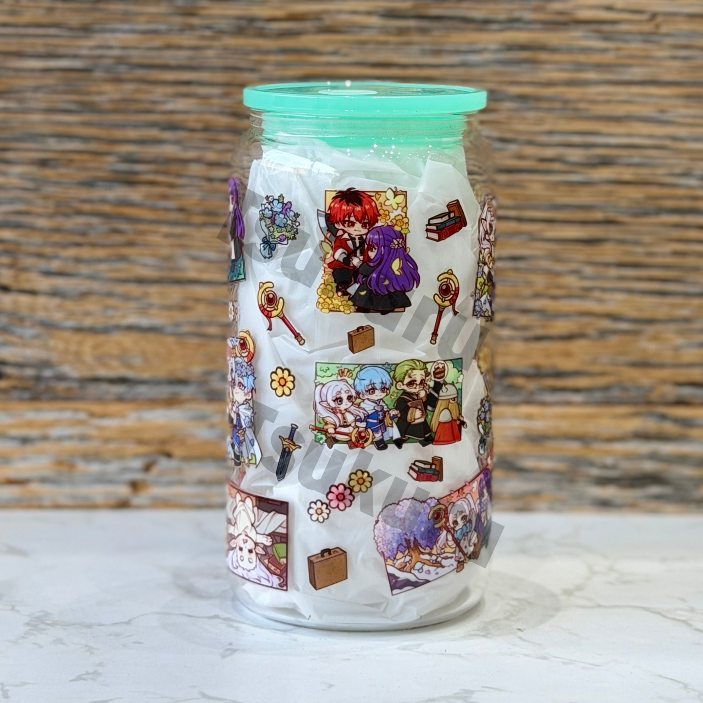16oz Clear Glass Tumbler - FR (Double Sided)