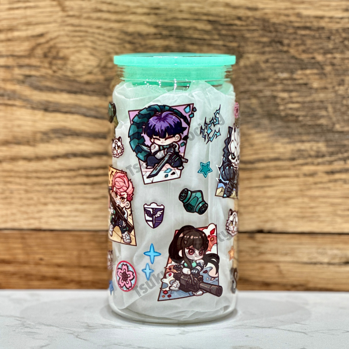 16oz Clear Glass Tumbler - K8 (Double Sided)