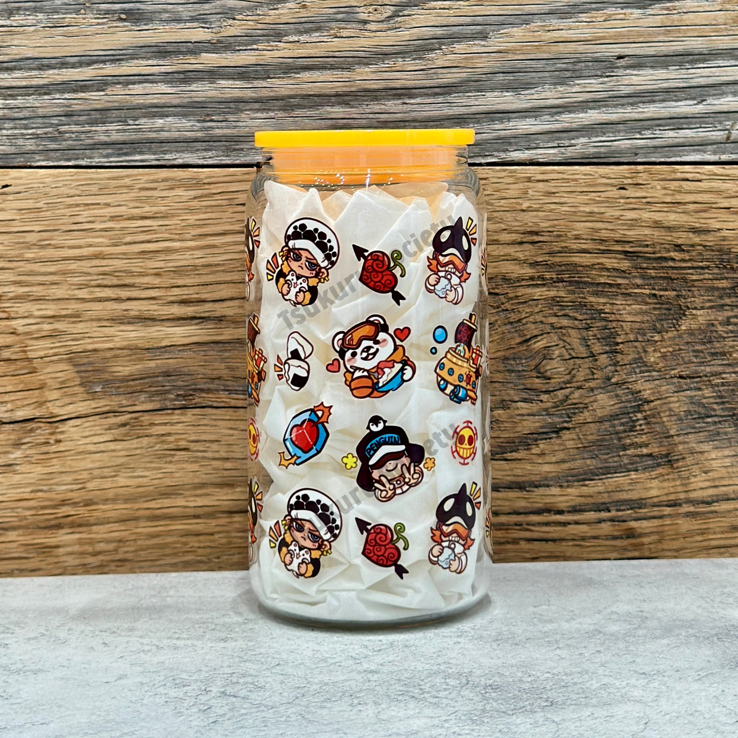 16oz Clear Glass Tumbler - Heart Pirates (Double Sided)