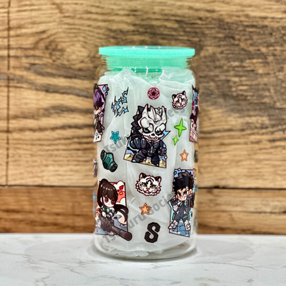 16oz Clear Glass Tumbler - K8 (Double Sided)