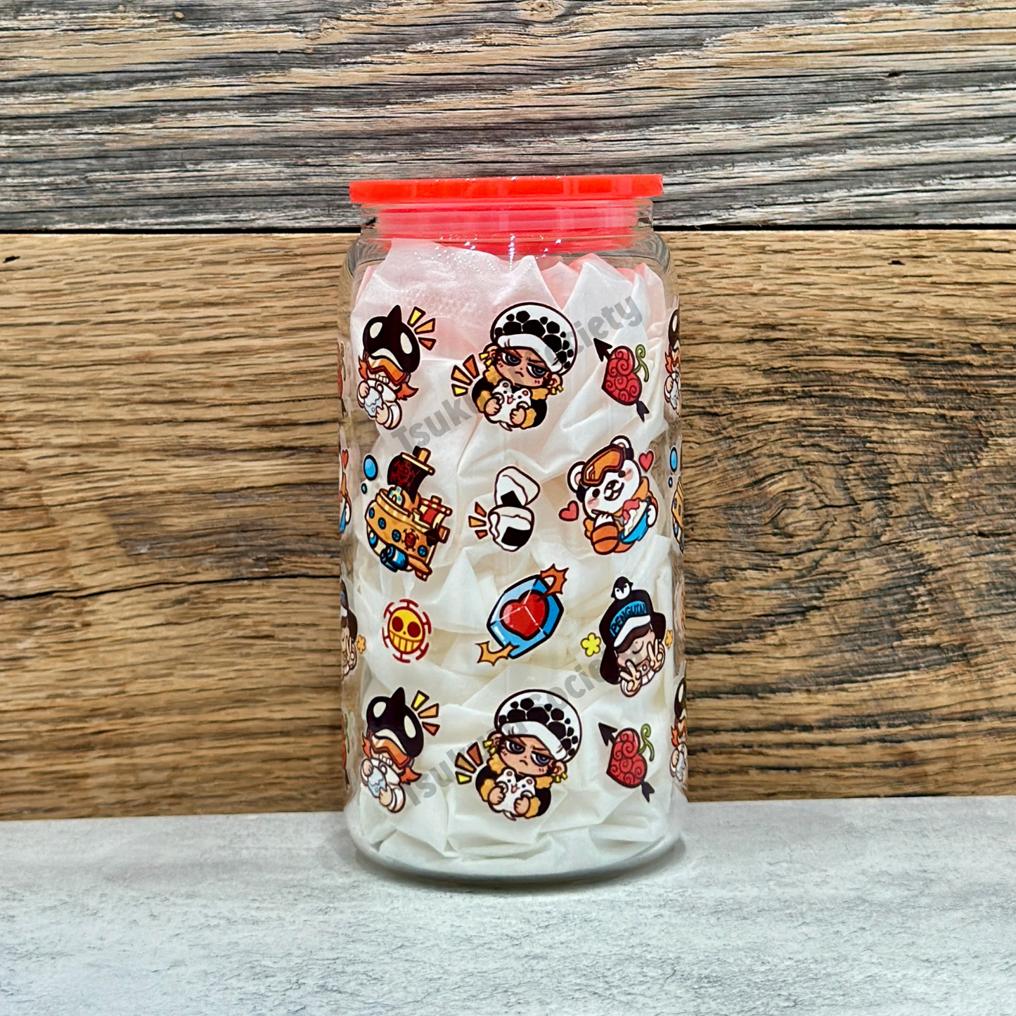 16oz Clear Glass Tumbler - Heart Pirates (Double Sided)