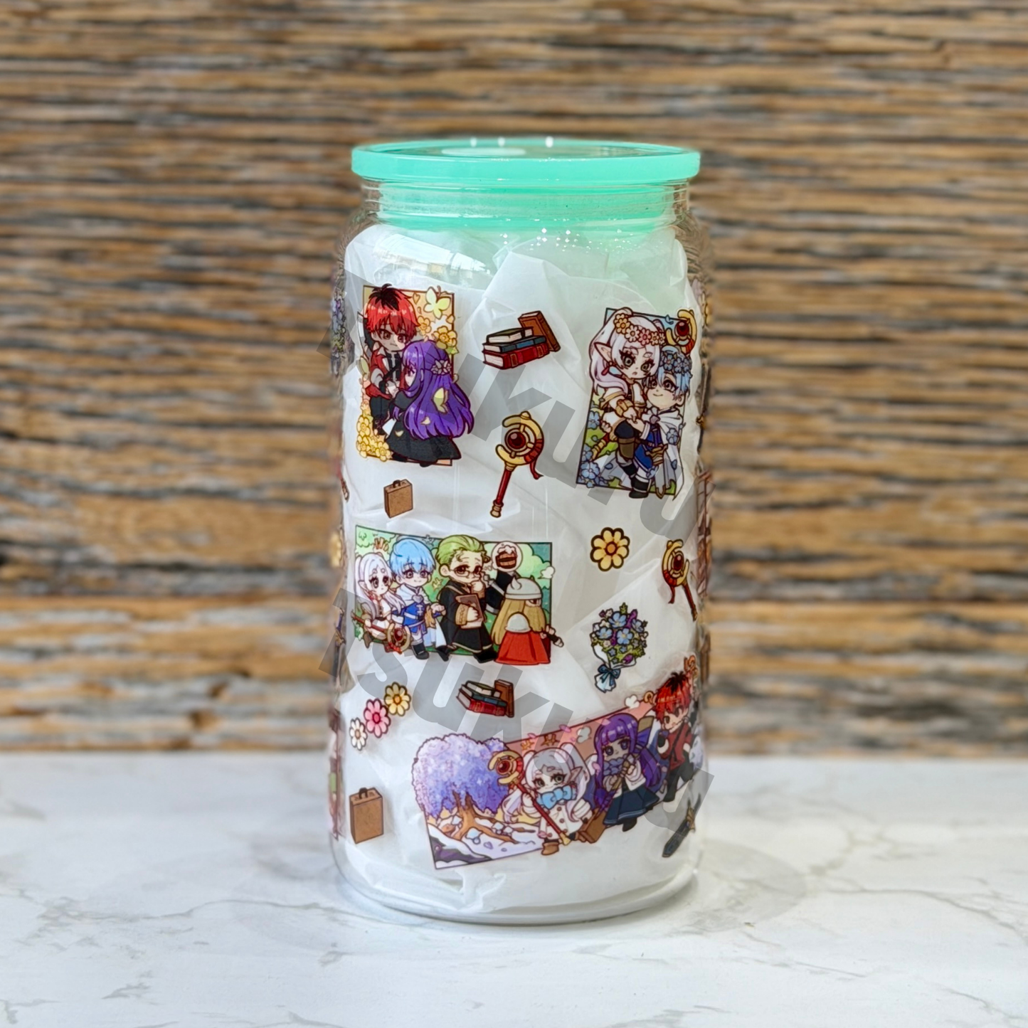 16oz Clear Glass Tumbler - FR (Double Sided)