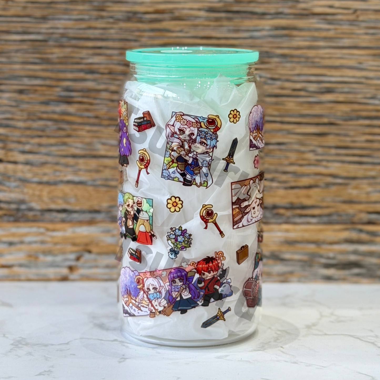 16oz Clear Glass Tumbler - FR (Double Sided)