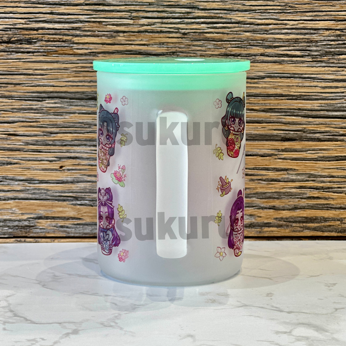 17oz Frosted Glass Mug - Boba AD