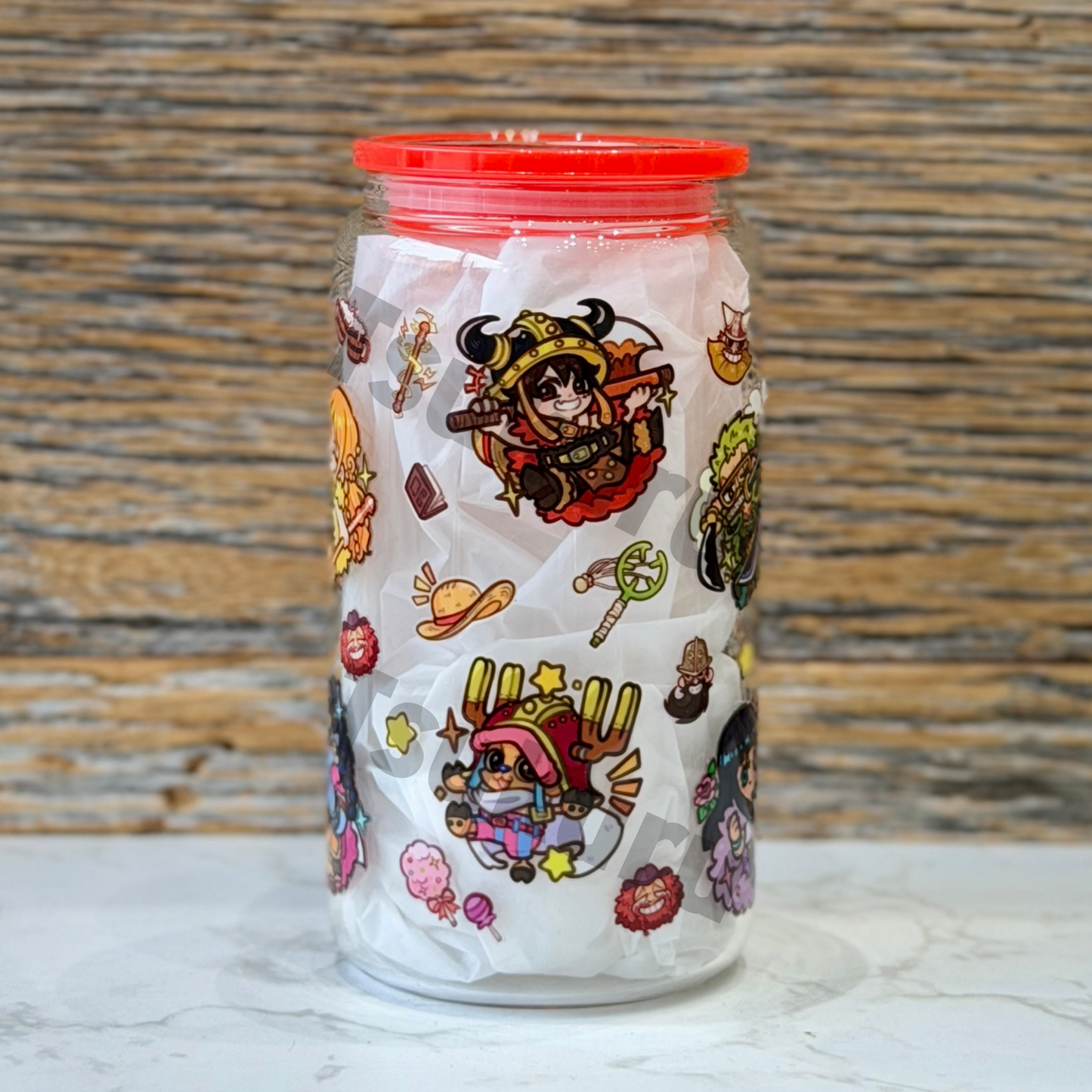 16oz Clear Glass Tumbler - EB (Double Sided)