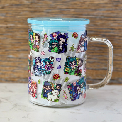 17oz Glass Mug - AD Panels V2 (Double Sided)