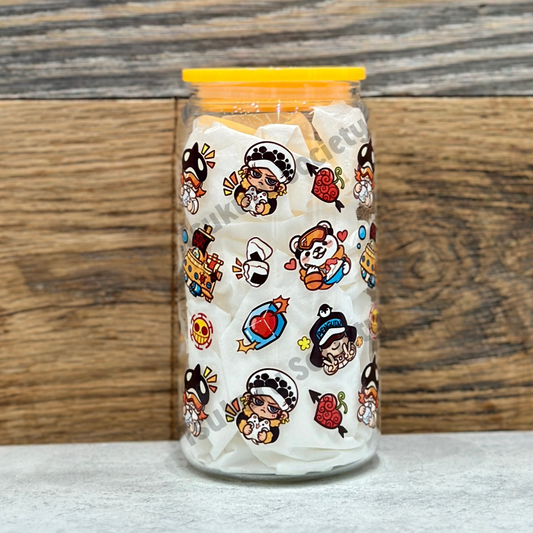 16oz Clear Glass Tumbler - Heart Pirates (Double Sided)