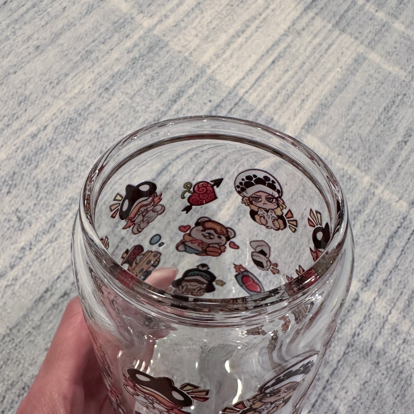 16oz Clear Glass Tumbler - Heart Pirates (Double Sided)