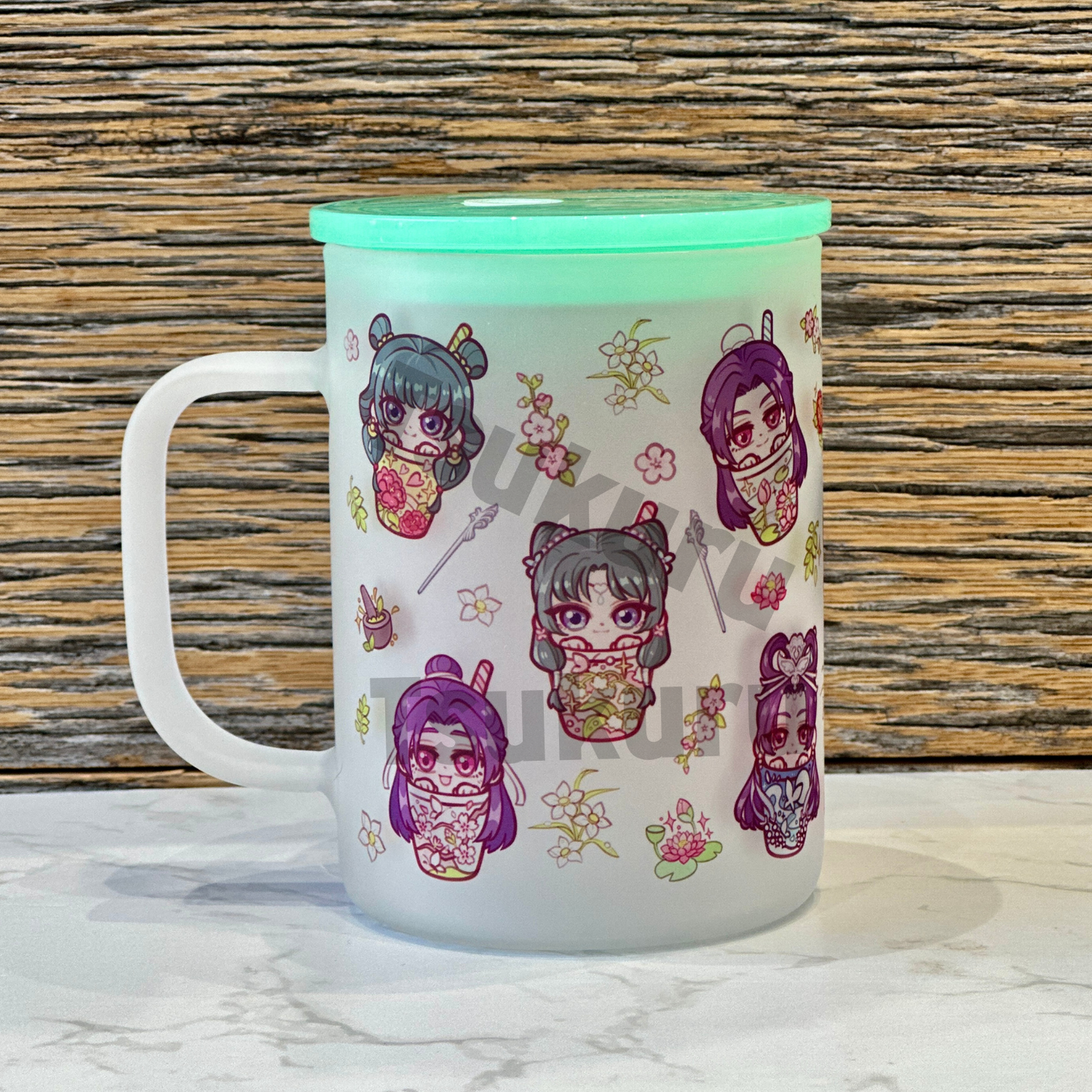 17oz Frosted Glass Mug - Boba AD