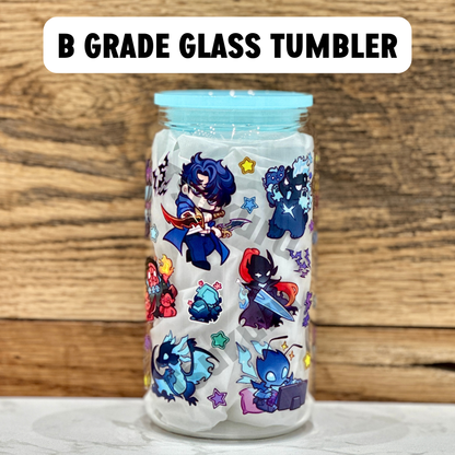 16oz Clear Glass Tumbler -  SL (Double Sided, B GRADE)