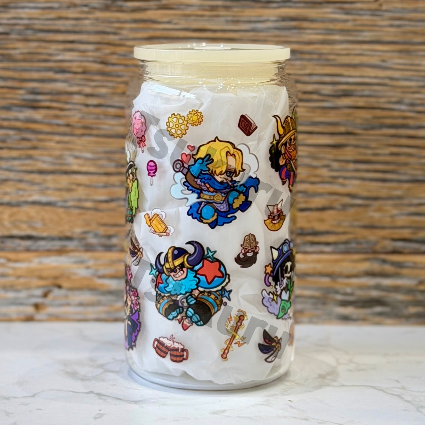16oz Clear Glass Tumbler - EB (Double Sided)