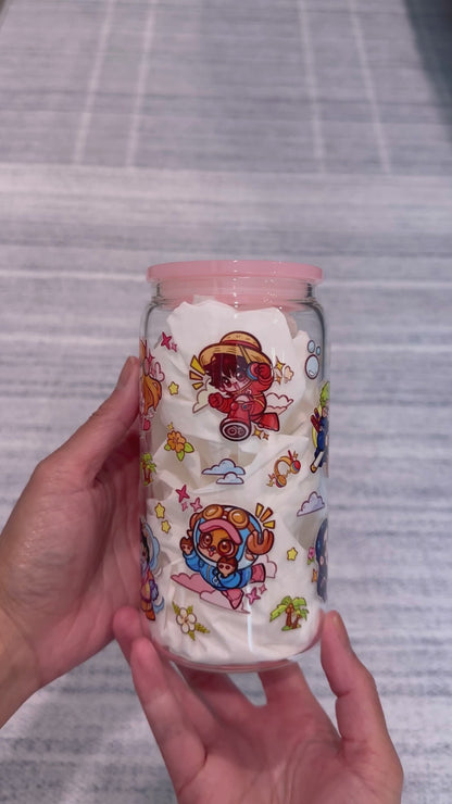 16oz Clear Glass Tumbler - Pirates (Double Sided)